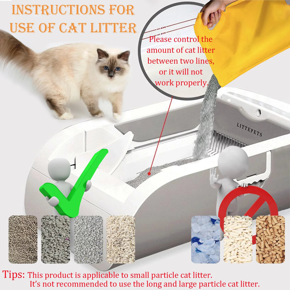 Self Removal No Anti-pinch Scooping Cat Smart Suhaco Intelligent Hood Automatic Control with Litter Litter Cleaning Box APP Litter & Mat Odor Box Sensing