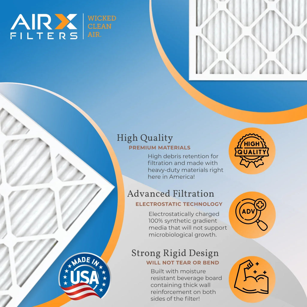 16x20x1 Air AIRX by CLEAN & Electrostatic Comparable 5 WICKED Filter Furnace USA MERV Filter MPR FILTERS Filters AC 8 FPR HVAC 6 700 Pack 16x20x1 Pleated Made Air AIR. to Premium Conditioner