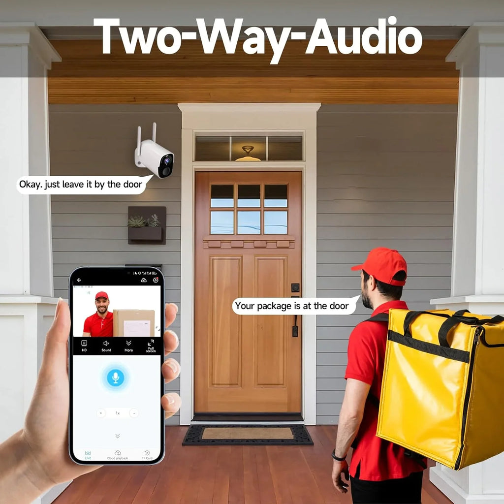 (up Security, Audio, Cloud/SD Cameras Spotlight 2-Way Detection - Color Night Vision with 4Pack 256G) 2K Wireless QHD Home WiFi Alarm Siren Camera to Wireless Motion AI Security Outdoor Cameras for