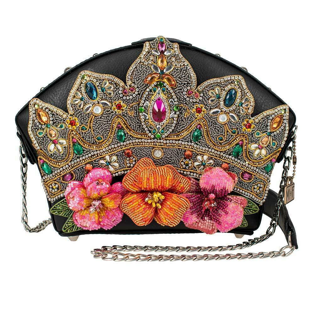 Crown Princess Handbag Jewelry Flower Crossbody Frances Black NEW Mary