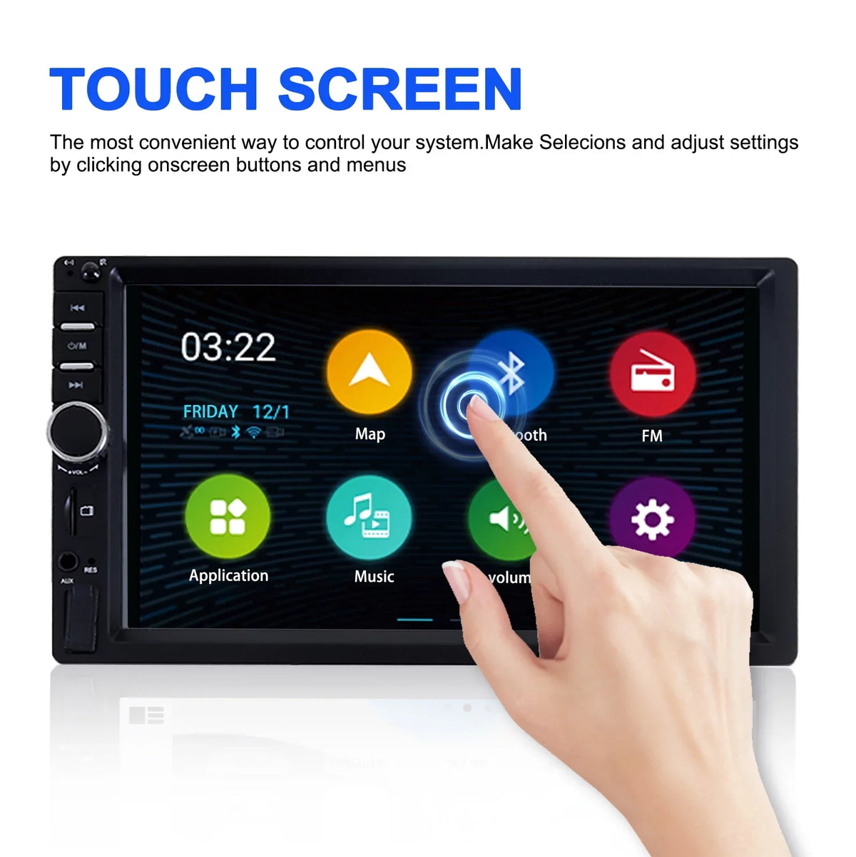Din 2 Reversing MP5 HD Bluetooth Car Player Touch Double Camera with Player, Backup Inch Car Stereo 1080P Radio 7 Screen Video