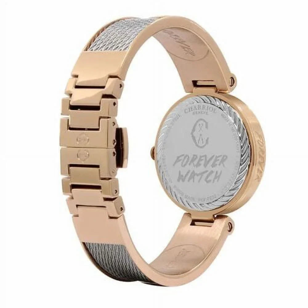 & Black Dial Forever Watch Ladies Tiger Rose Gold CHARRIOL