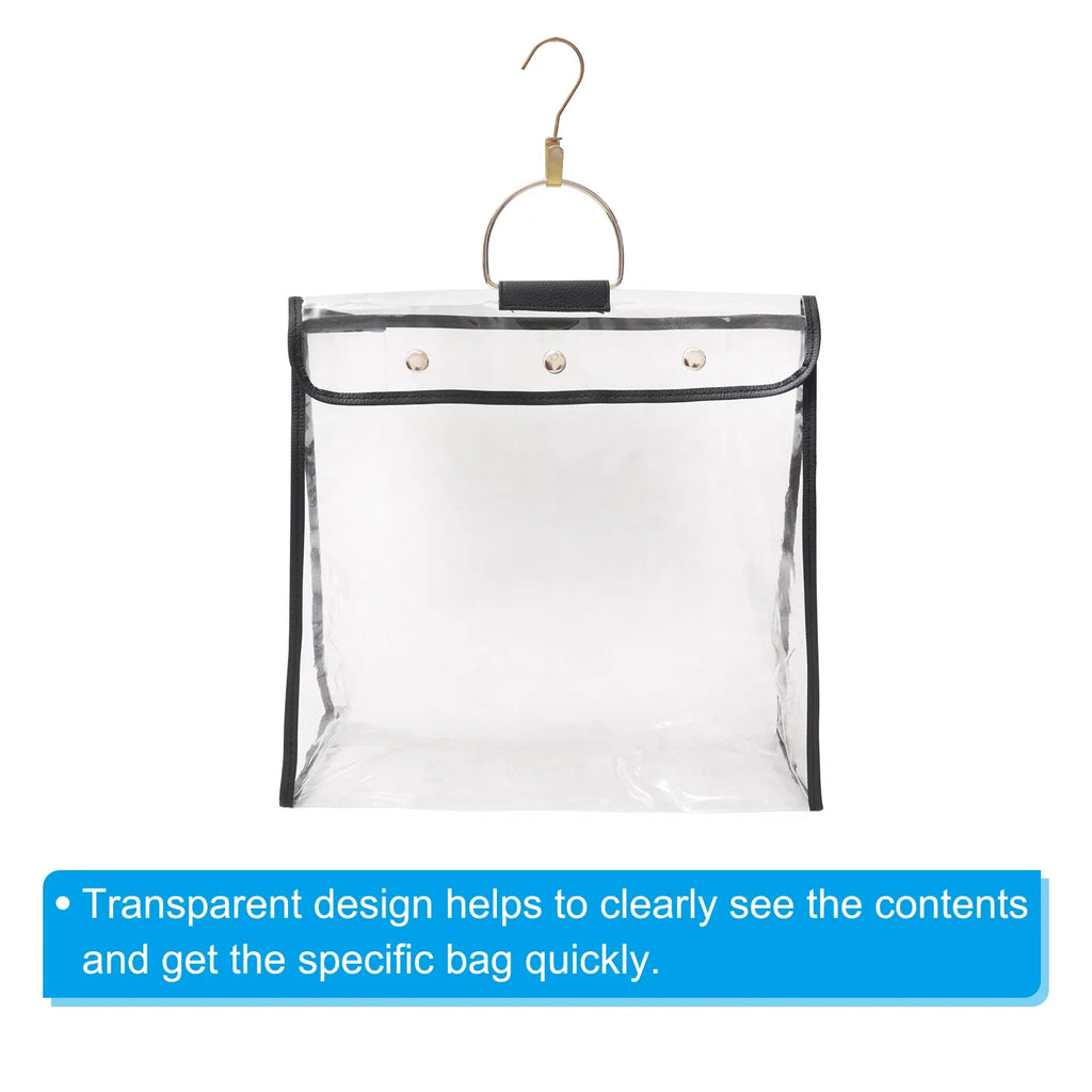 Purse Handbag Storage Size Clear Dust Dustproof Large Uxcell Bags, Organizer, Black
