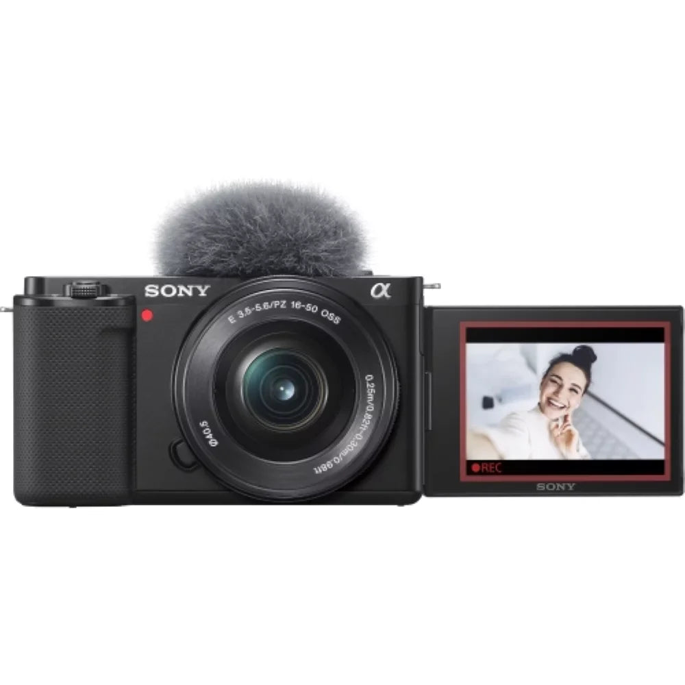 Camera Kit (Black) Items) Card Mirrorless Bag ZV-E10 64GB + (5 Flexible Cleaning Transcend Sony + Camera Bundle |16-50mm with Memory + Lens Tripod