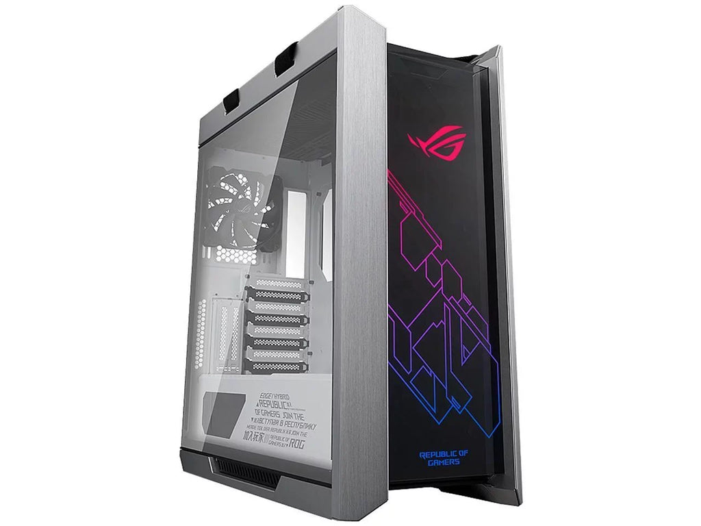 ASUS Case Glass, ATX/ EATX and Computer Braces, White GX601 RGB Helios Support Mid-Tower GPU Edition Tempered with 420mm for Aluminum Sync Radiator Strix Aura Frame, ROG Motherboards
