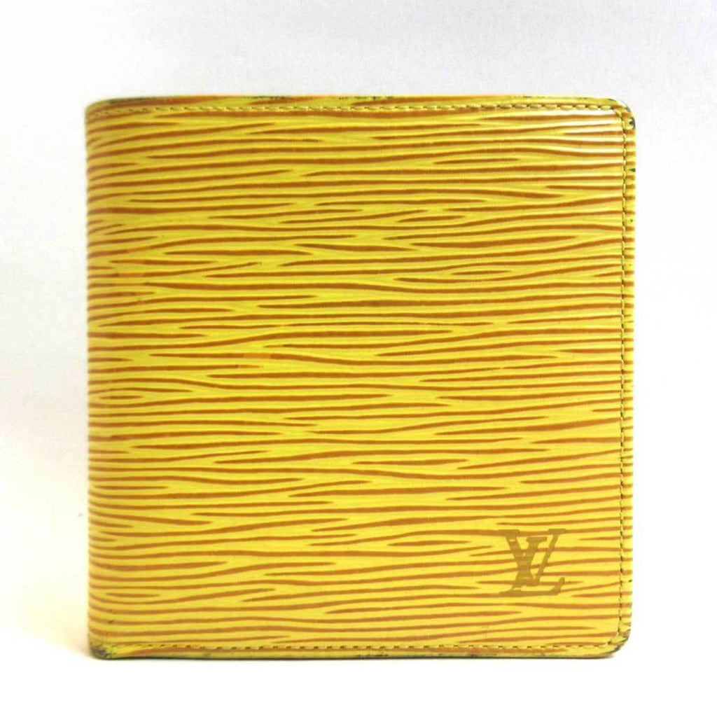 (Good) Vuitton Credit Ladies Folded Wallet M63549 Louis Tassili Mini Cult Epi Pre-Owned Yellow Portobier Square
