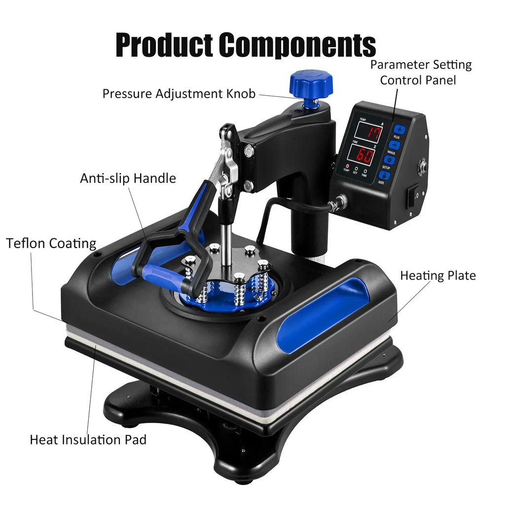 Blue Precise Machine Inches Away Control in Sublimation Digital 15 Printer 1, Printer, x Press 8 Heat LCD Banner 360 Vinyl 15 for Printing, Transfer Bag, Pillow, Transfer Swing Canvas T-Shirts,