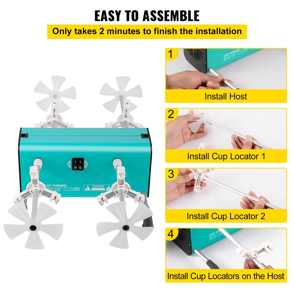 for Kit with Adjustable Machine Tumbler, Rotator Glitter 4 Cup 4 for Turner Independent Tumbler Speeds Removable 2 Crafts Arms, Multiple and Motor, Epoxy Mute 4 Crafts BENTISM Spinner DIY Switches