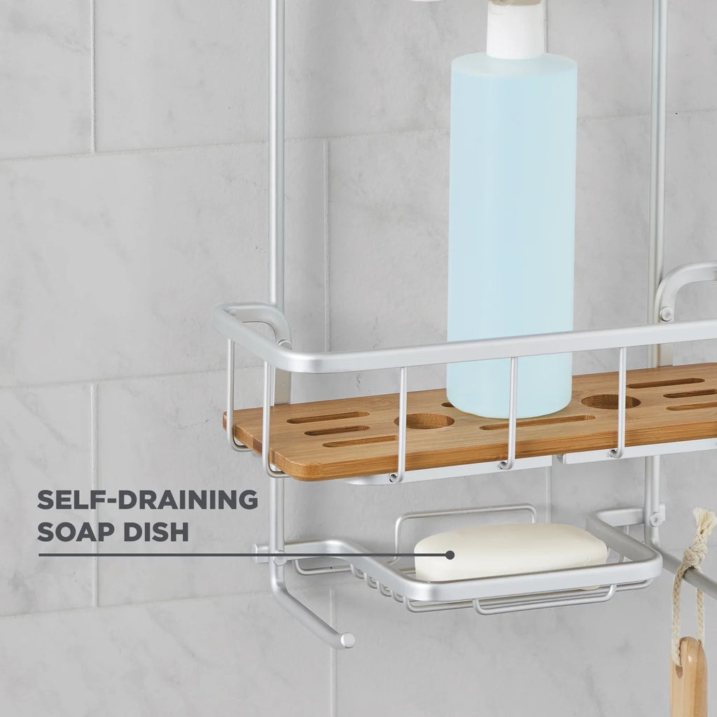 Proof Shelves, Bamboo & Gardens Chrome Rust Shower Homes Caddy Aluminum Better Satin with