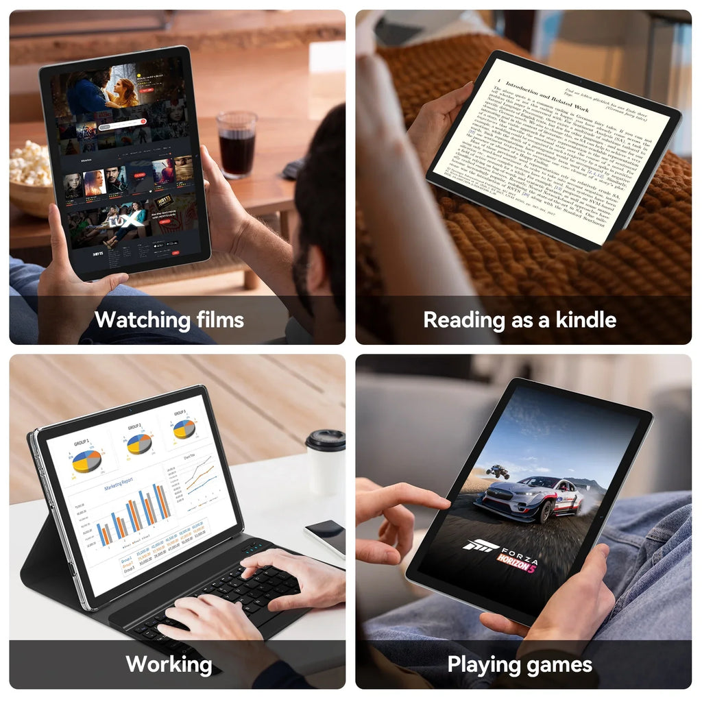 Processor,2024 Case Keyboard 12.0 Tablet RAM 128GB Tablet inch Storage,Android ROM Wireless Tablet,8GB Tablet Tablet,1TB Expandable,Octa-Core Newest 10.1 with Mouse Stylus,5G Android WiFi