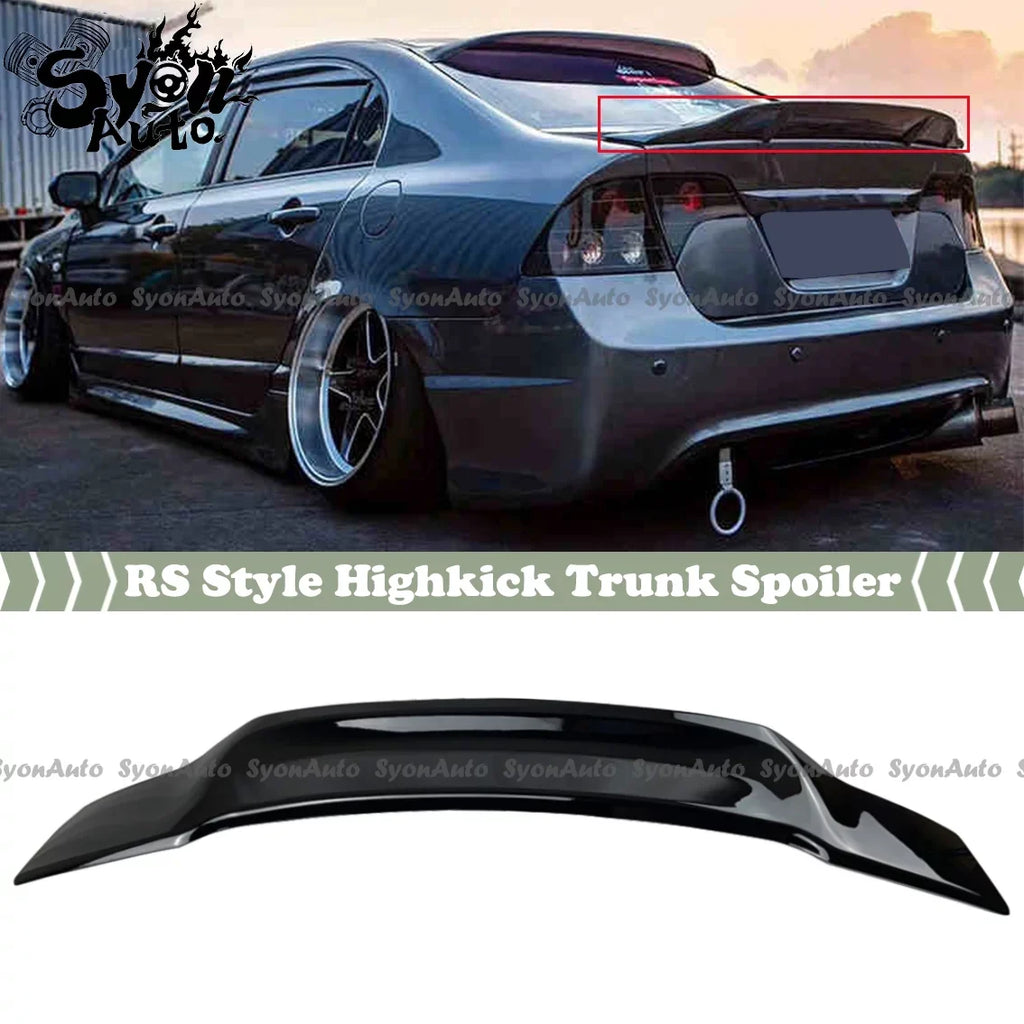 HONDA TRUNK 2006-2011 SEDAN SPOILER STYLE GLOSSY HIGHKICK RS WING CIVIC BLACK FITS