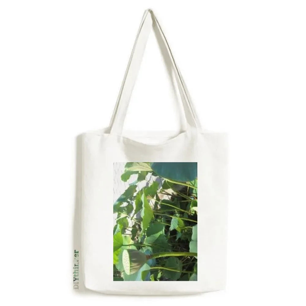 Canvas Tote Satchel Handbag Bag Lotus Shopping Pool Casual Lake