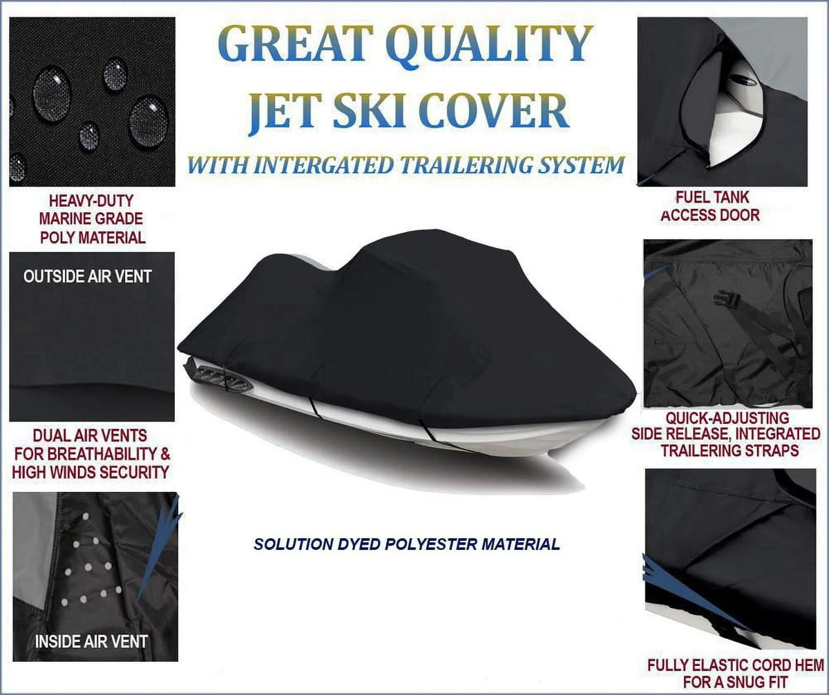PWC 2017 Compatible VXR 2016 2015 600 Jet JetSki Cover Cover Watercraft BLACK Yamaha DENIER Ski for