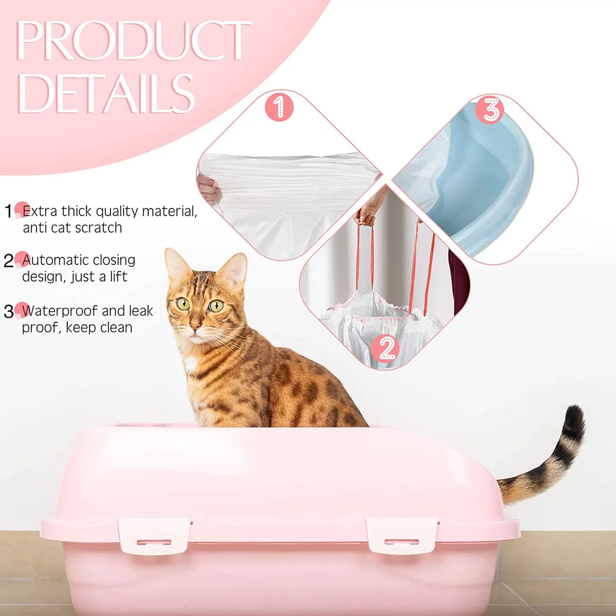 in Kitty Pan Heavy Box Liners Litter With Litter 18 30-Count Bags Large Kitty 31 x Box Liners Litter Cat Liners Box Thick Cat Litter Home Litter Drawstring Times Cat Bags Duty