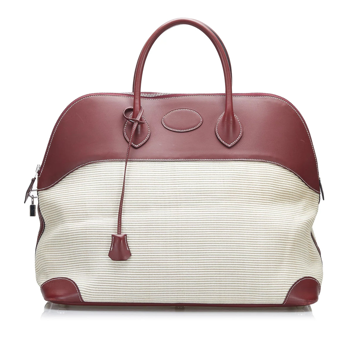 Hermès Unisex Authenticated Travel (Good) WeekenderBag Canvas Fabric Toile 45 Brown Bag Bolide Pre-Owned