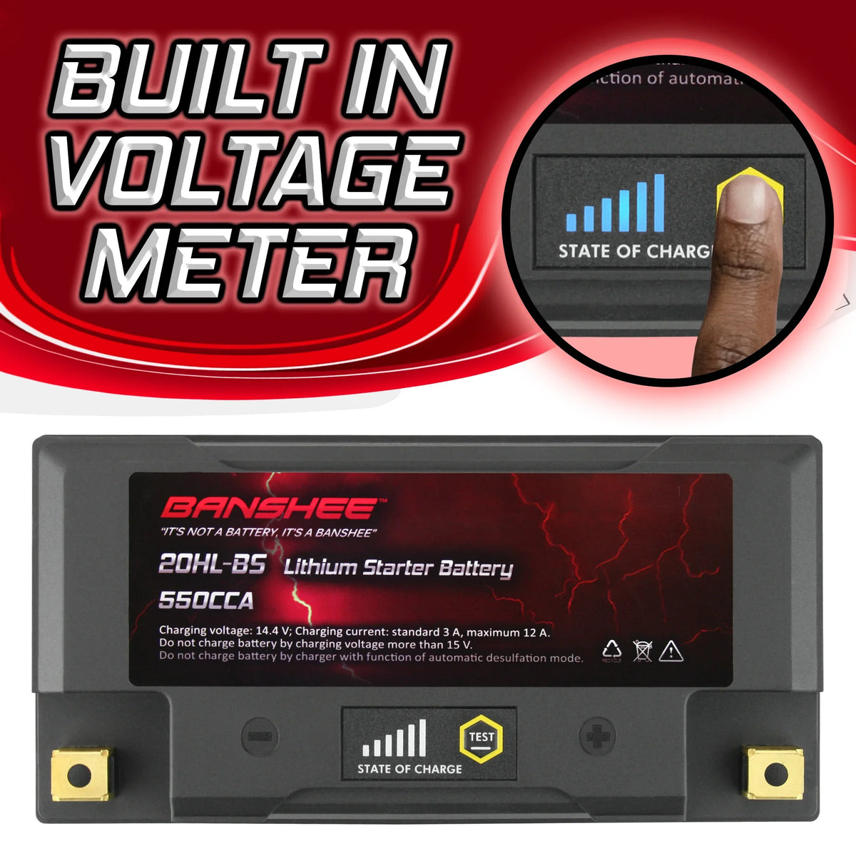 Banshee YTX20L-BS 2015 VX1100E Battery Yamaha with Motorsports LiFePO4 Compatible 2015 WaveRunner to V1
