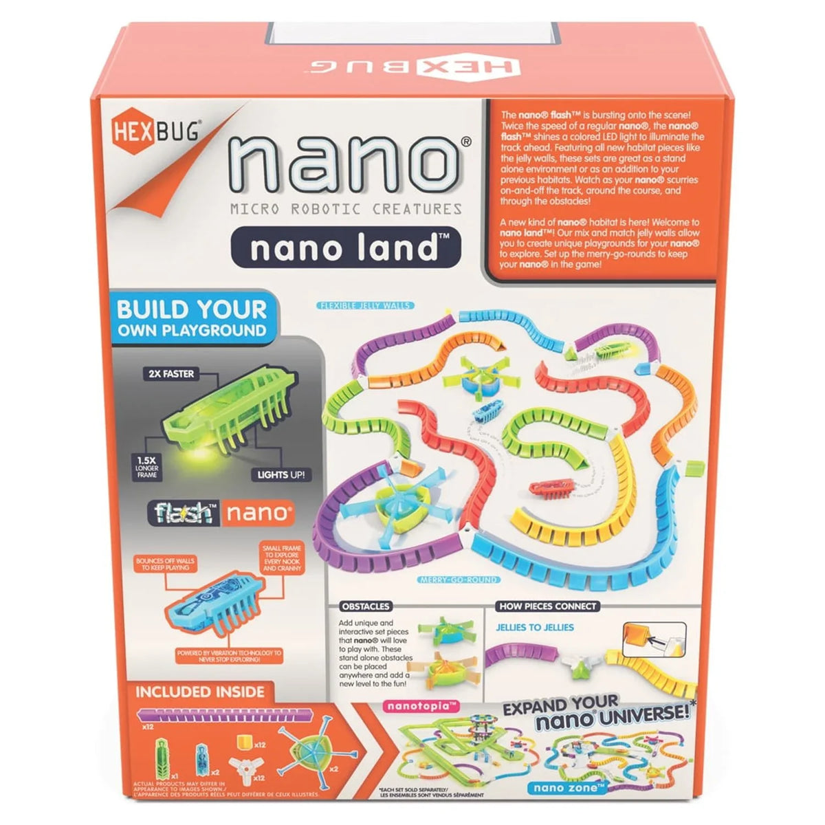 Your Mold and 40 HEXBUG for - Multicolor Nano Playset Kids own Pieces Batteries Over Flash - Playground - Included - Colorful Nano Sensory Land