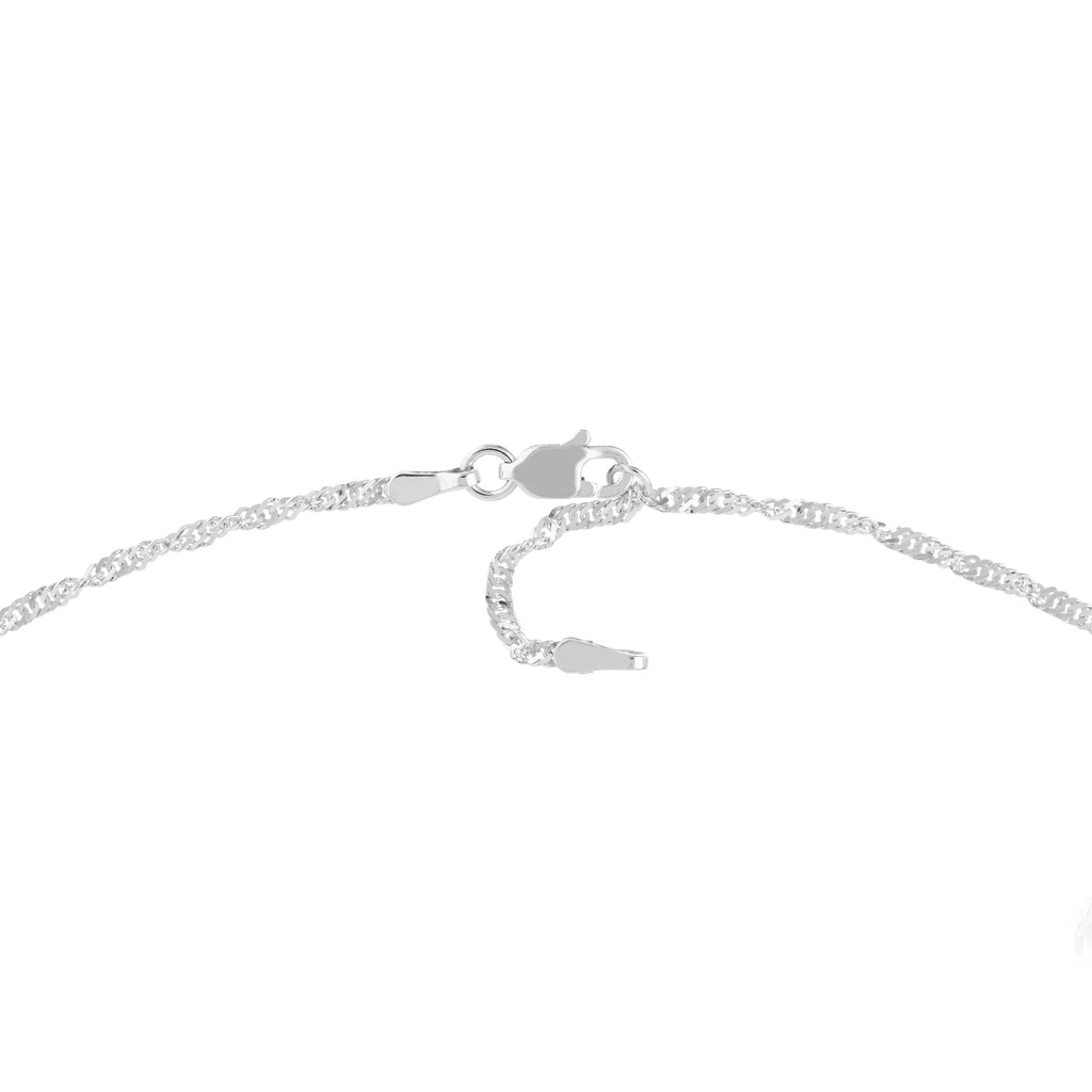 Women's 14K Gold 9"-10" Adjustable Anklet Singapore 1.7mm White