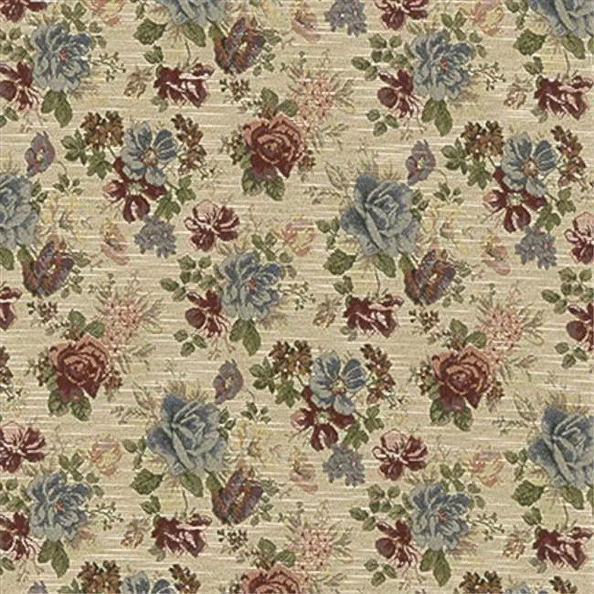 Wide Fabric Upholstery Tapestry Designer Blue- Floral Red in. Fabrics F900 Green- And 54