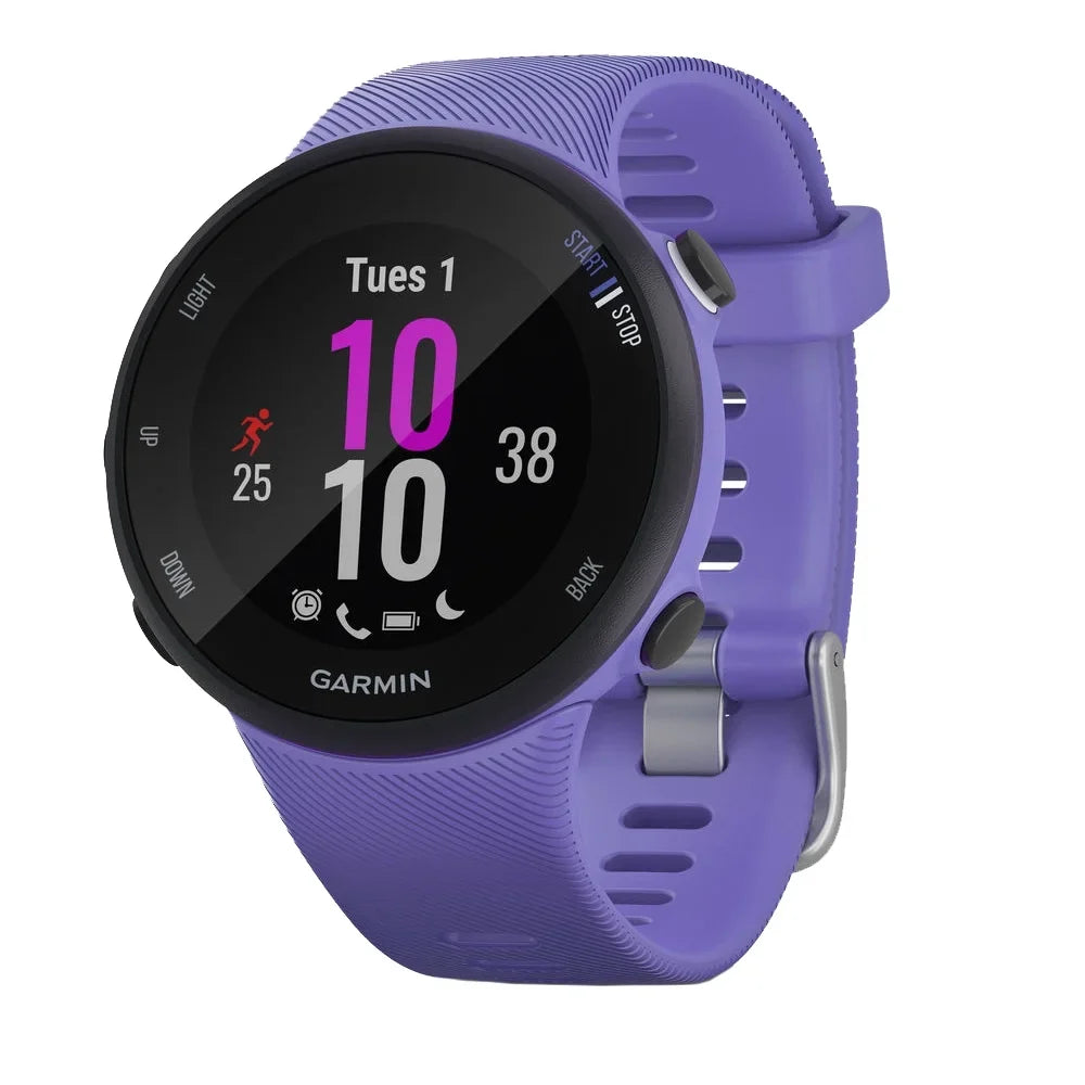 Heart 45S Fitness Daily (Refurbished) GPS Burn) Forerunner Running & Bundle Monitor (Iris) Suite Rate - Garmin (WEYV, Vibes, 010-N2156-01 Restored Wellness With Yoga Smartwatch