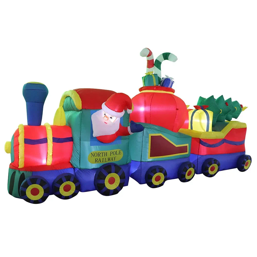 Train Presents Blown with Christmas Tree Yard Claus Air 60" Santa Characters Inflatable, Air